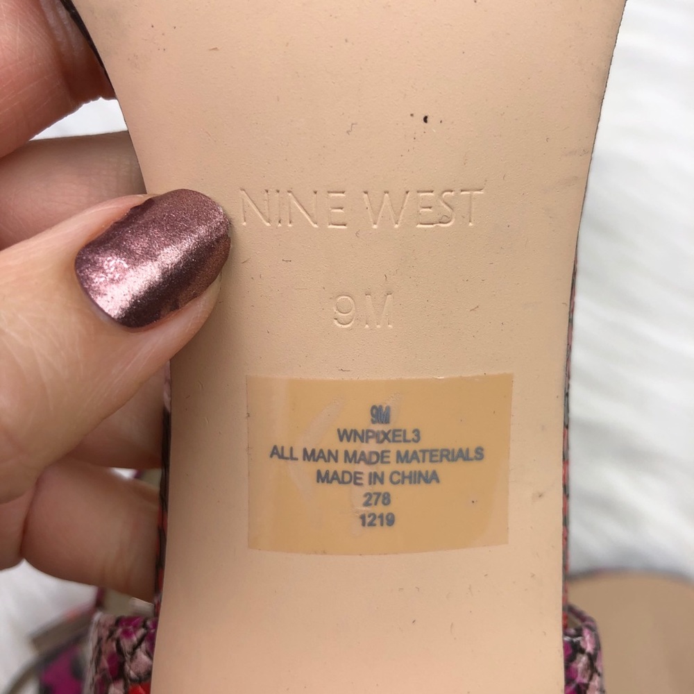 New Nine West Pruce Ankle Strap Block Heel Sandals - Picture 5 of 11